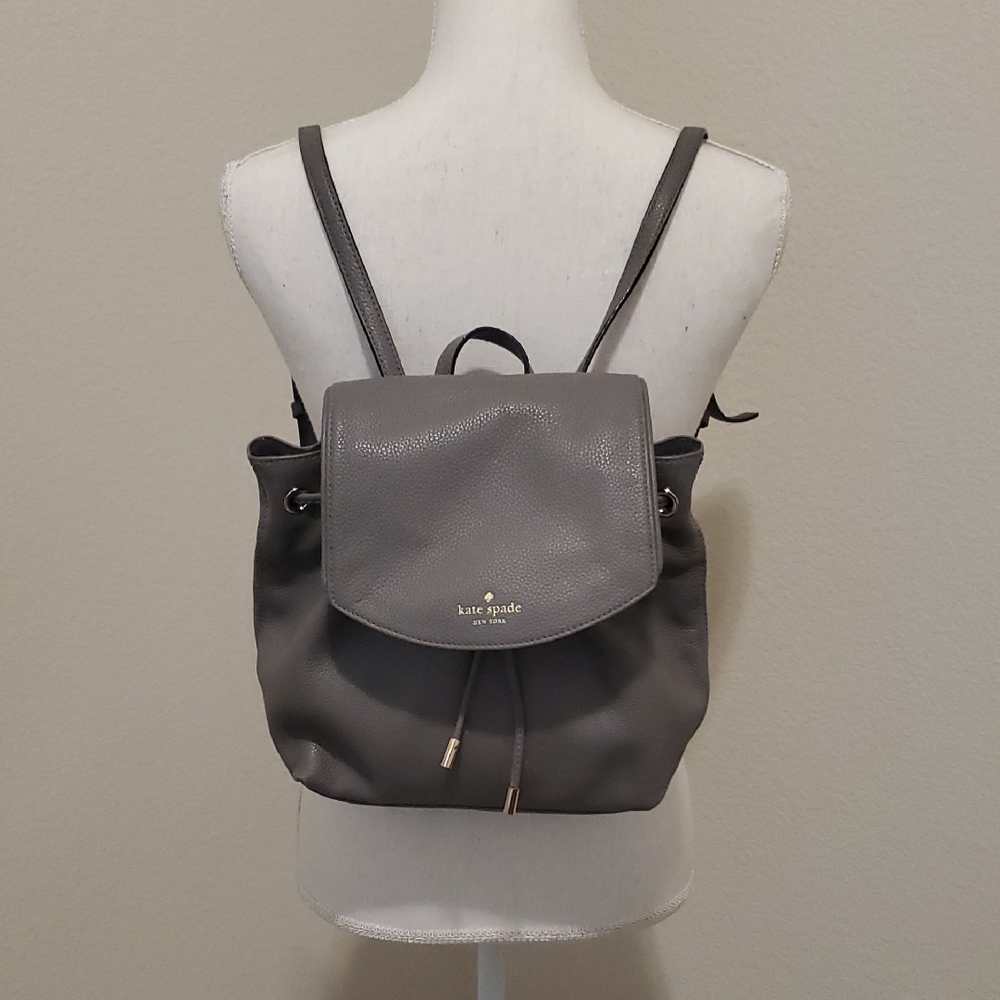 Kate Spade Charcoal Leather Backpack